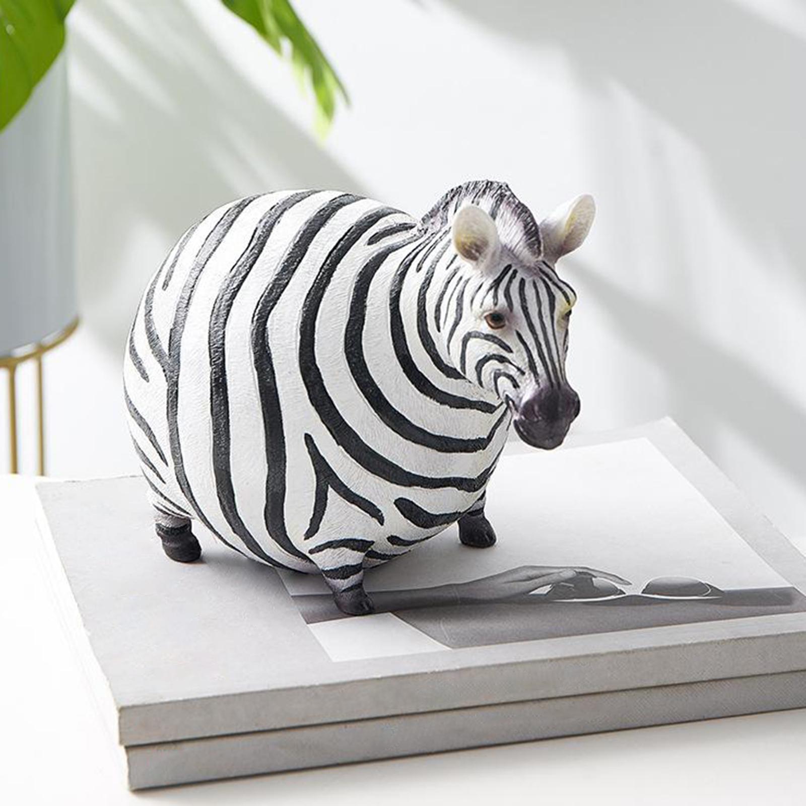 Super Cute Handmade Zebra Figurine, Resin Kids Toy, Animal Figure Model, Art Collectible, Home Office Decoration Gift