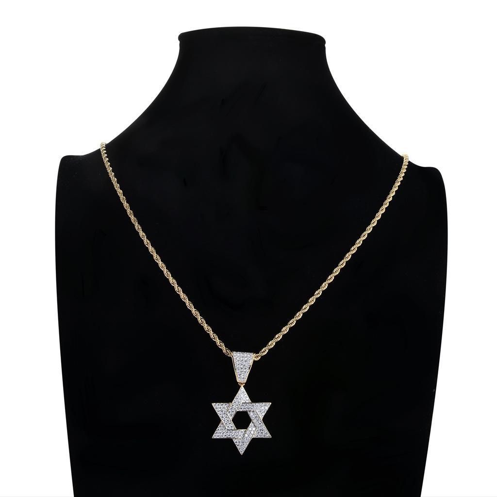 Star of  Necklace with Chain Men Women Amulet    Jewish