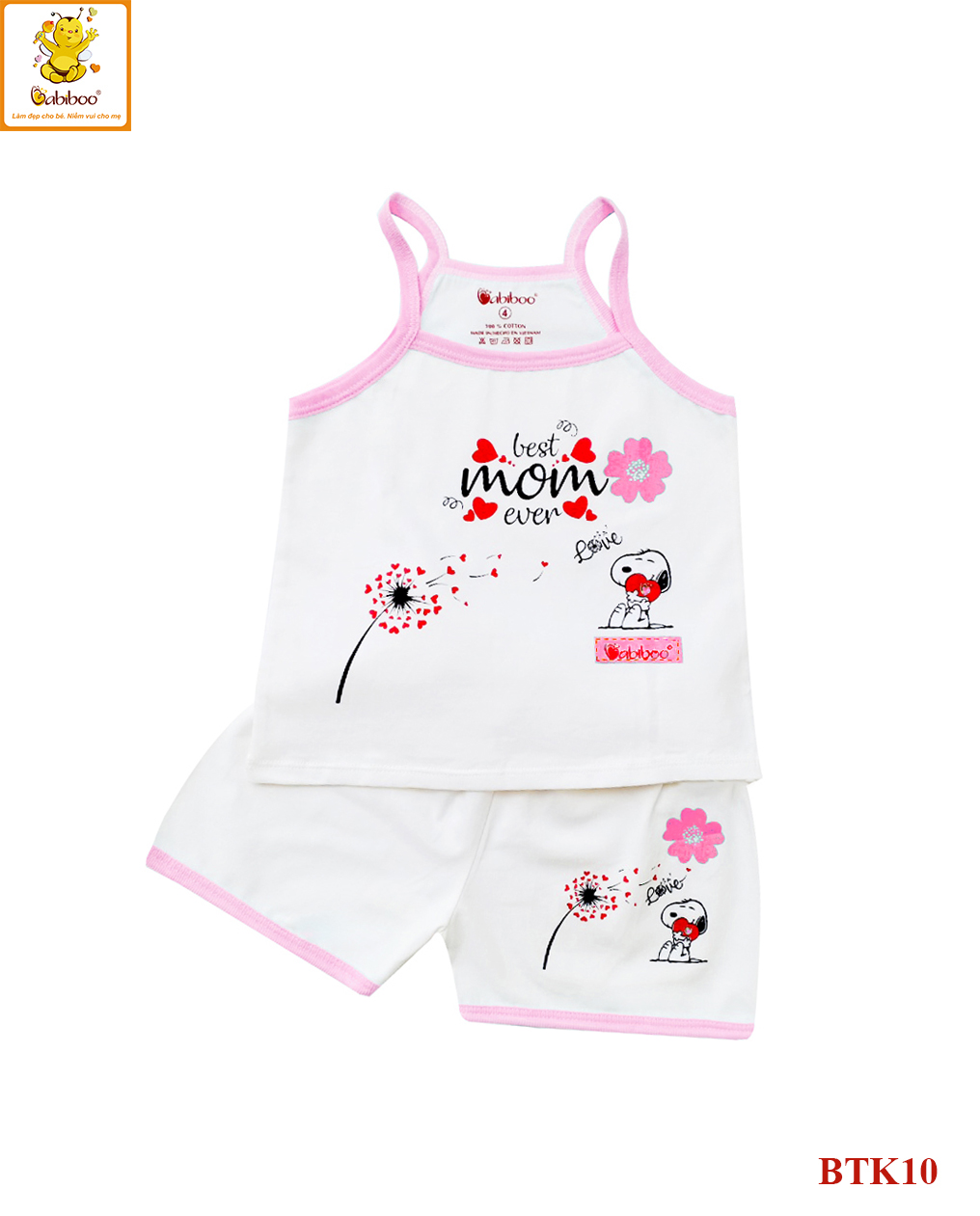 Bộ áo dây vải cotton 4 chiều BABIBOO - BKT10