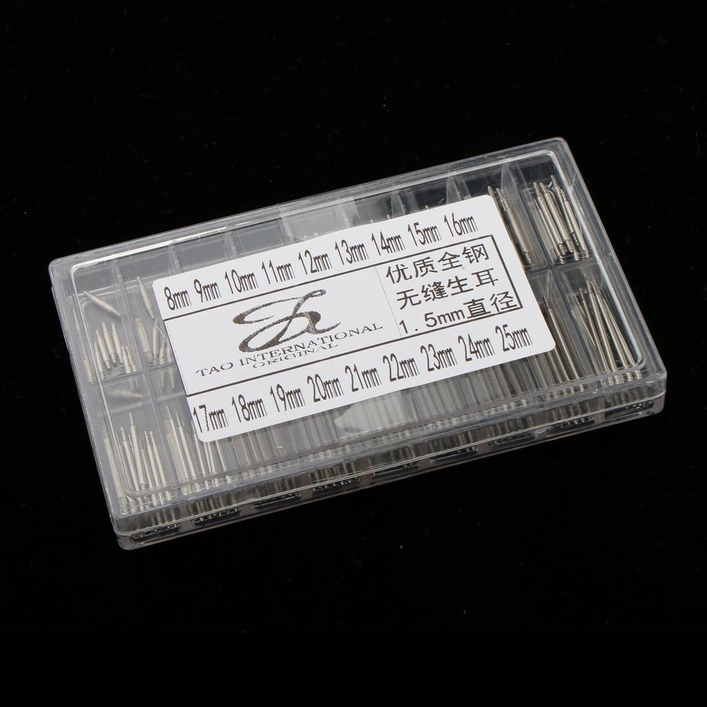 2X 180 Pieces Professional Stainless Steel Watch Spring Bar Strap Pins 1.5mm