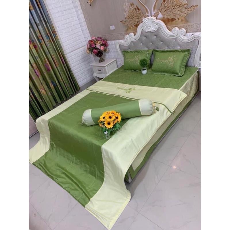 Set 5 món chăn ga gối satin cao cấp