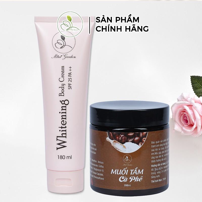 Bộ Chăm Sóc Trắng Da Minigarden (Kem Body Cream SPF 25 PA ++ 180ml + Muối Tắm Cafe 200 gram) 