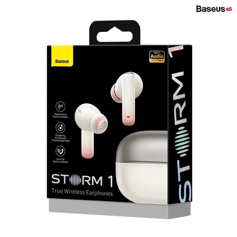 Tai Nghe Bluetooth Chống Ồn Thông Minh Baseus Storm 1 ANC TWS - Hàng Chính Hãng - Hàng Nhập Khẩu