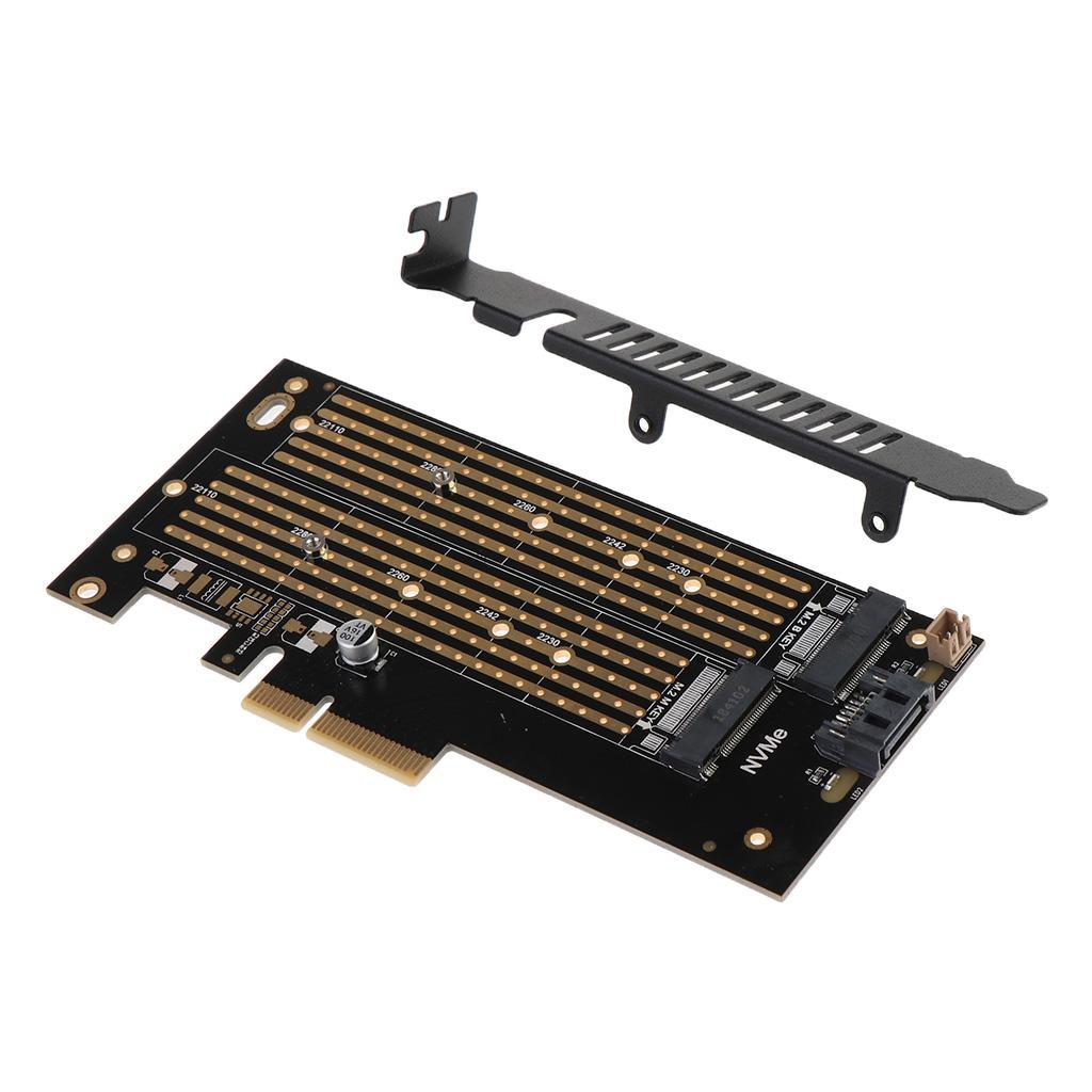 M  KEY Dual interface Card + M.2  to   4x Adapter Card