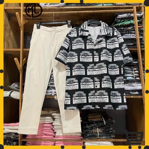 Áo Sơ Mi Nam Họa Tiết Tay Ngắn Phong Cách Streerwear - MAYLANSTORE