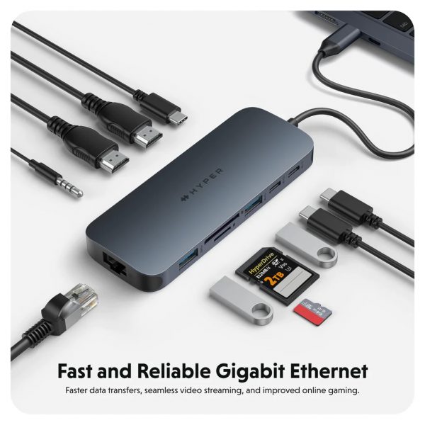 HUB chuyển đổi HyperDrive Next 11 in 1 Port Dual 4K60Hz HDMI USB-C Hub - Truyền tải dữ liệu nhanh - HD4006GL - Hàng Chính Hãng