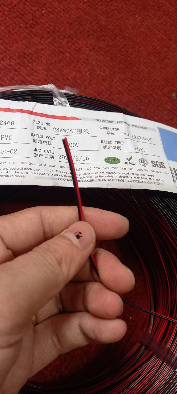 Dây điện đôi nối mạch 24AWG (2*0,5mm) 28AWG (2*0,3mm)