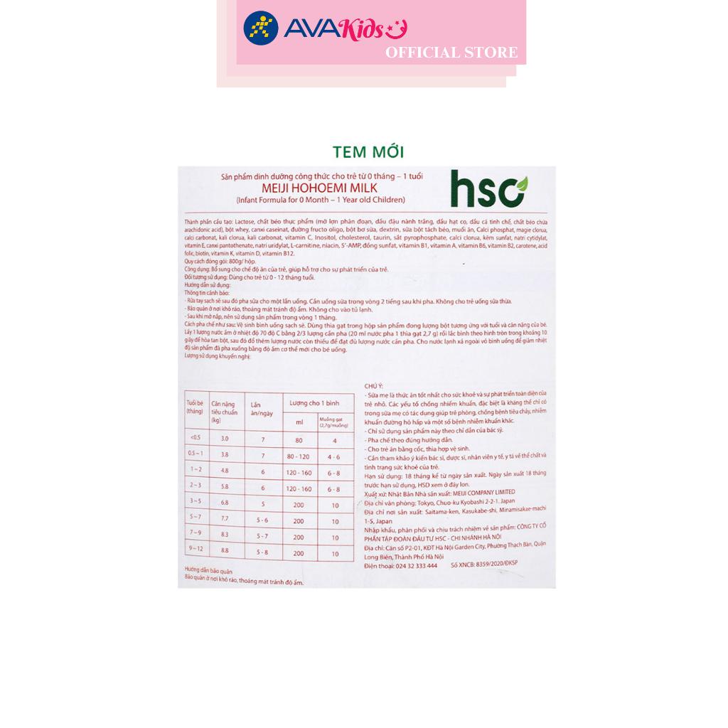 Sữa bột nội địa Nhật Meiji Hohoemi Milk 800g (0 - 12 tháng) - Hàng chính hãng