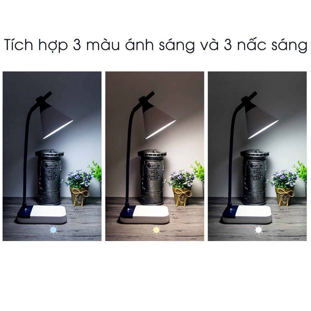 Đèn học bài 3 chế độ sáng để bàn, làm việc đọc sách kiêm đèn ngủ, chống cận thị, có cổng USB, không gây mỏi mắt