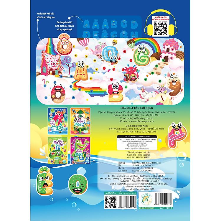 Sách Bóc dán khổng lồ - Động vật ngộ nghĩnh - Đa ngữ Việt - Anh - Pháp - 40+ miếng dán vĩnh cửu.
