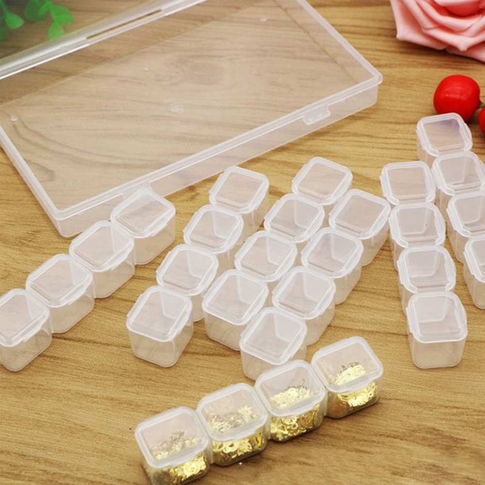 Khay Đựng Phụ Kiện Nail 28 Ô Có Thể Tháo Rời Nắp Mở Từng Ô, Chất Liệu Nhựa Trong Suốt, Dễ Bảo Quản Riêng Từng Loại Và Thuận Tiện Tìm Kiếm Khi Cần Sử Dụng, Nhỏ Gọn, Độ Bền Cao