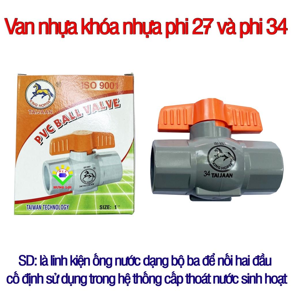 Van nhựa khóa nhựa phi 27 và phi 34 - Phụ kiện ống nhựa PVC
