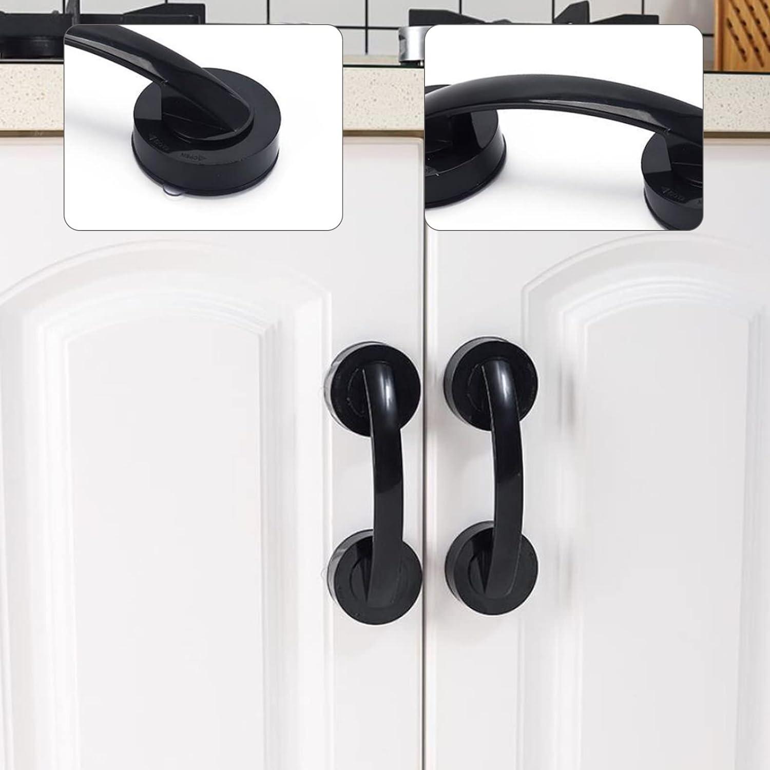 Xử lý với cốc hút, đường dốc phòng tắm màu đen, an toàn không thấm nước và không có thể tháo rời với tay cầm cốc hút cho cửa sổ, cửa, phòng tắm