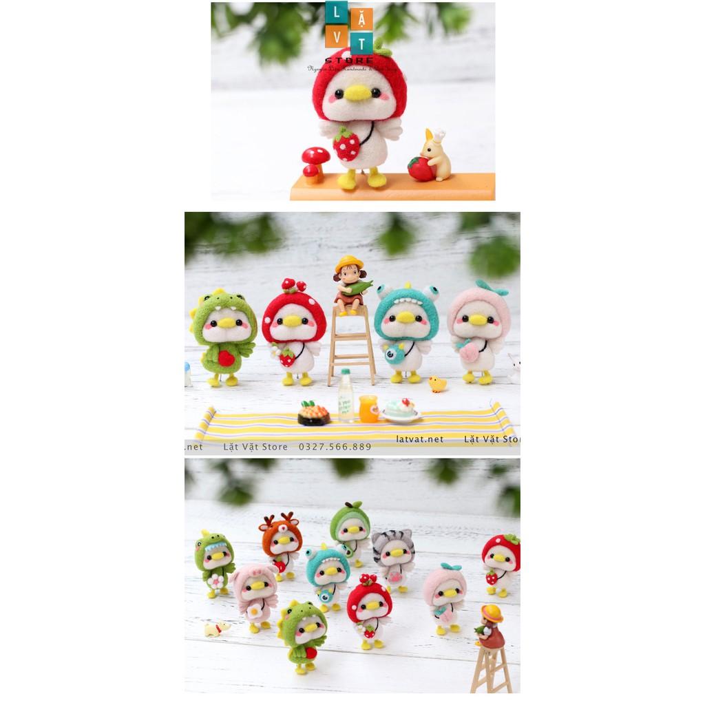 Bộ len chọc Vịt Vui Vẻ cho người bắt đầu, có hướng dẫn, quà tặng ý nghĩa - Needle felting Duck
