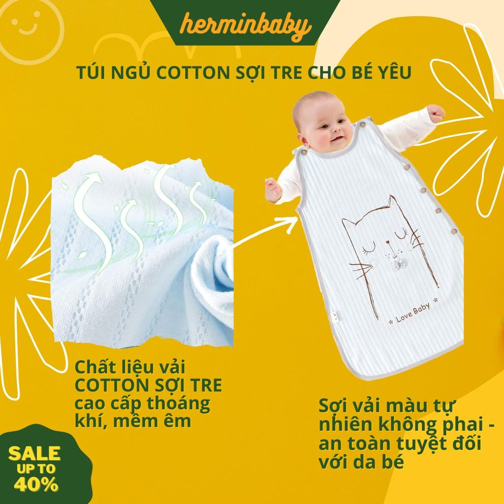 (Ảnh thật/video) Túi ngủ trẻ em cao cấp chất cotton sợi tre - túi ngủ cho bé tránh đạp chăn, nhiễm lạnh