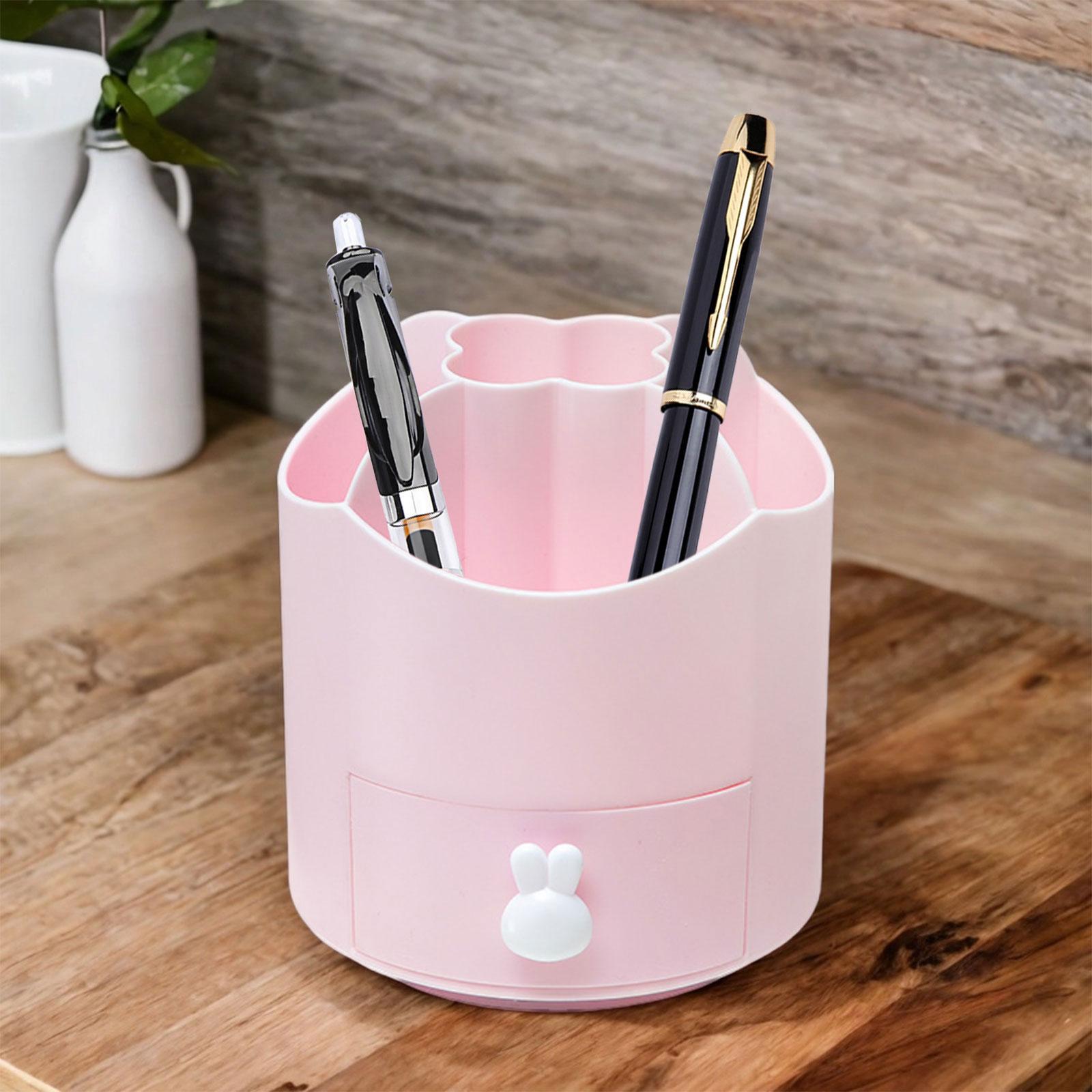 360 Degree Rotating Pencil Pen Holder Desktop Stationery Organizer Storage Box Desktop Storage Organizer for Card Stationery Office Supplies