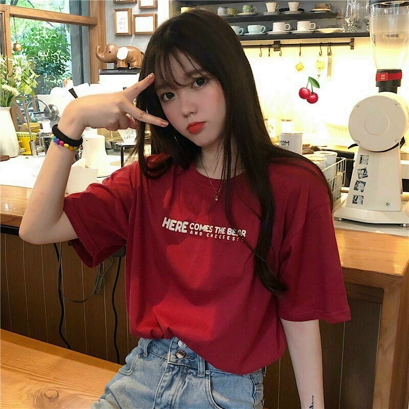 Áo Phông Nam Nữ Form Rộng Tay Lỡ Vải Chất Cotton Mịn Mát Kita Unisex - Mẫu HERE COME BEAR