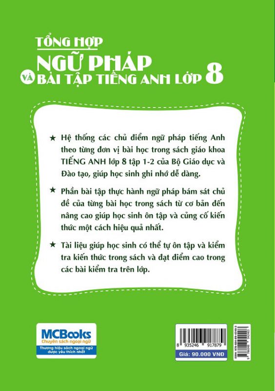 Tổng hợp ngữ pháp và bài tập tiếng Anh lớp 8 - TKBooks