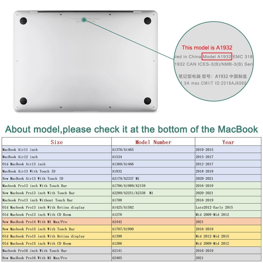 Ốp nhựa cứng BATIANDA cho MacBook AirPro 13 M1 2020 2021 A2338 A2337 A1706 A2159 A1989 Touch Bar A1932 A2179 A1708/1466