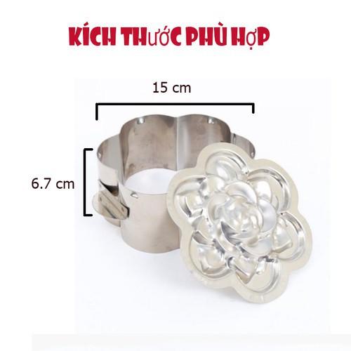 KHUÔN XÔI INOX IN HÌNH HOA HỒNG