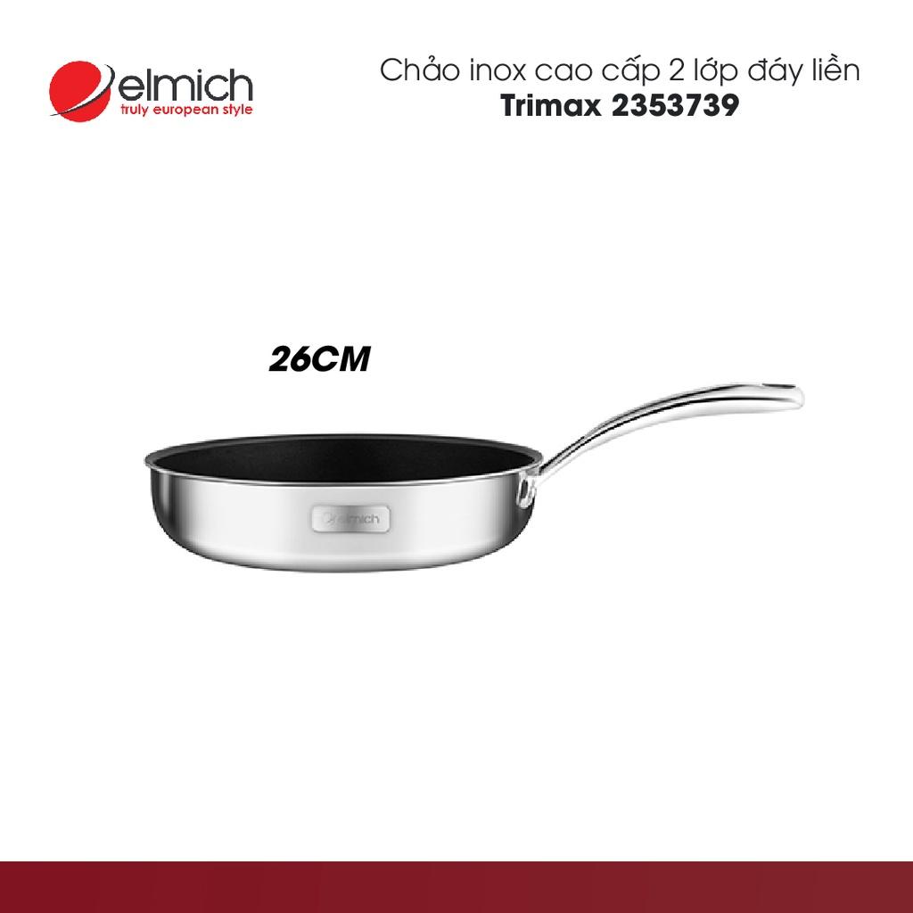 Chảo Inox cao cấp 2 lớp đáy liền Elmich Tri-Max | EL3737 size 20cm, 24cm, 26cm, 28cm | Hàng Chính Hãng