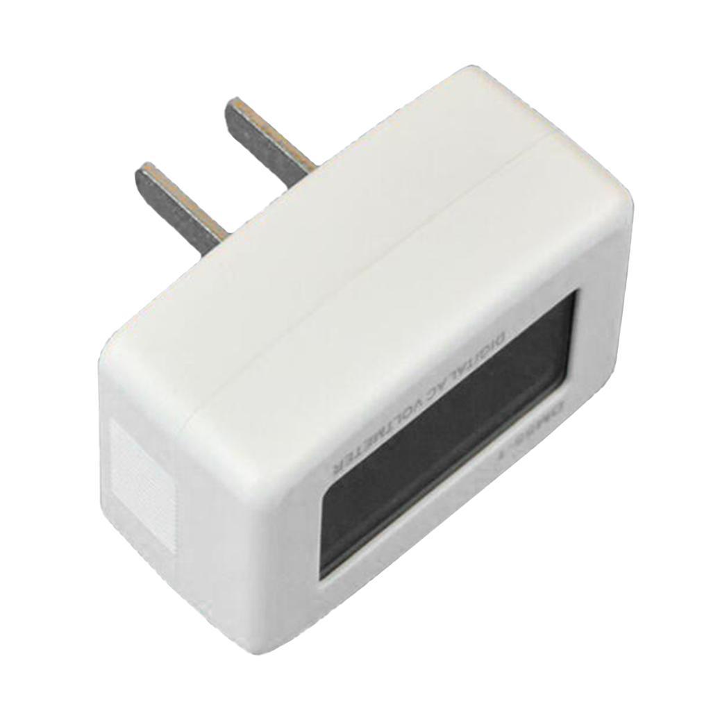 Household LCD Display Digital Voltmeter Ammeter Plug Type US 110V White