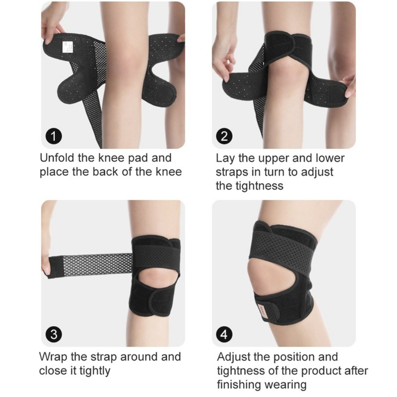 Fitness Knee Brace Band Band Bandage Bandage Band Thể thao Knee Brace Soccer Brace Band Band 1 mảnh Color: White Left Size: XL 43-53CM