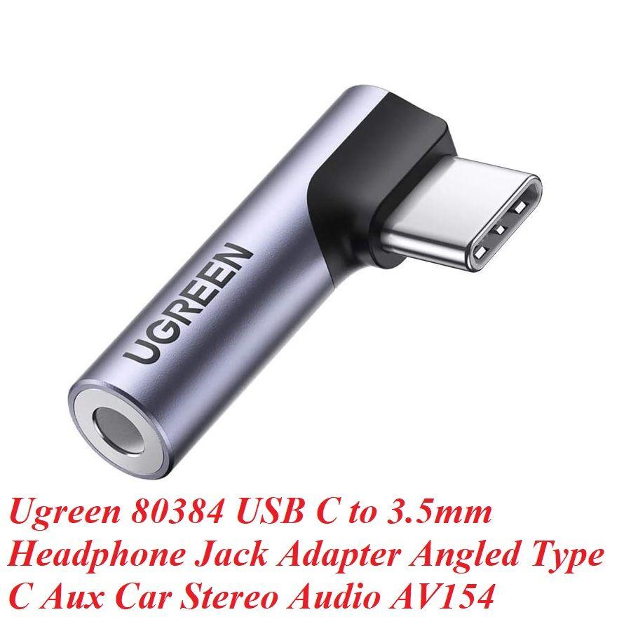 Ugreen UG80384AV154TK Jack chuyển USB type C bẻ góc 90 độ ra 3.5mm Headphone Audio - HÀNG CHÍNH HÃNG