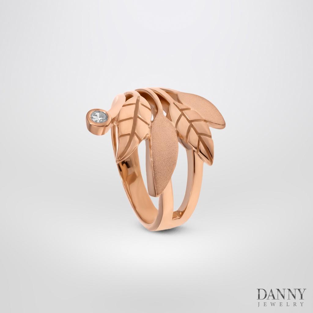 Nhẫn Nữ Danny Jewelry Bạc 925, Hình Lá Nguyệt Quế, Xi Rhodium/Vàng hồng N0033