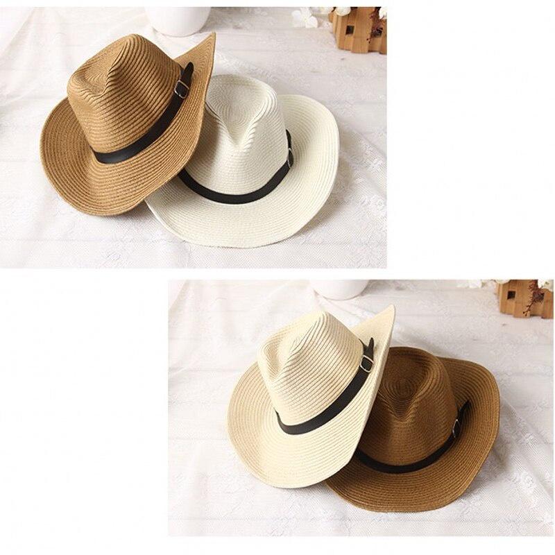New Summer Hat Unisex Panama Hats Men Straw Cowboy Hat Beach Sun Hat Men's Western Cowboy Hats Outdoor Sun-shading Straw Hats