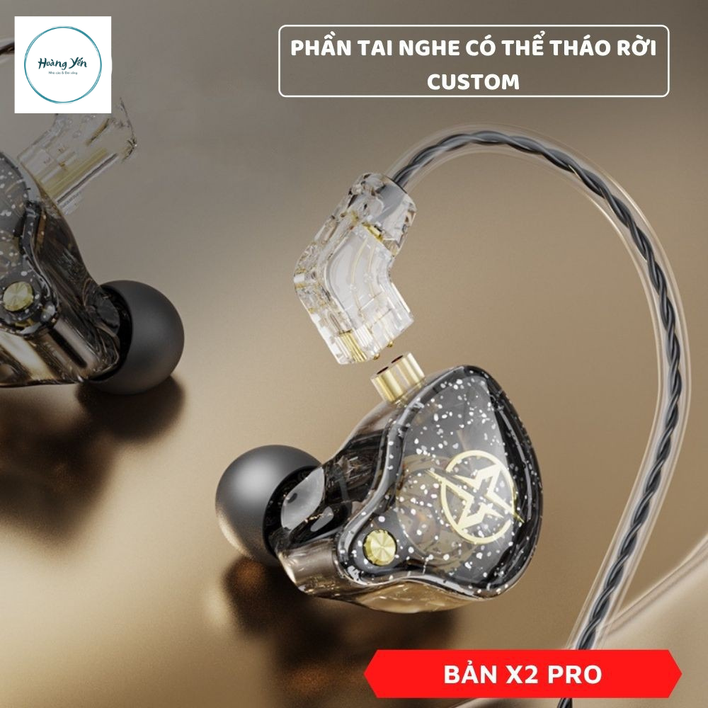 Tai Nghe Gaming Nhét Tai Chống Ồn Cực Tốt X2 Pro Âm Bass Siêu Khủng, Có Mic, jack Cắm 3.5mm Dành Cho Điện Thoại, PC