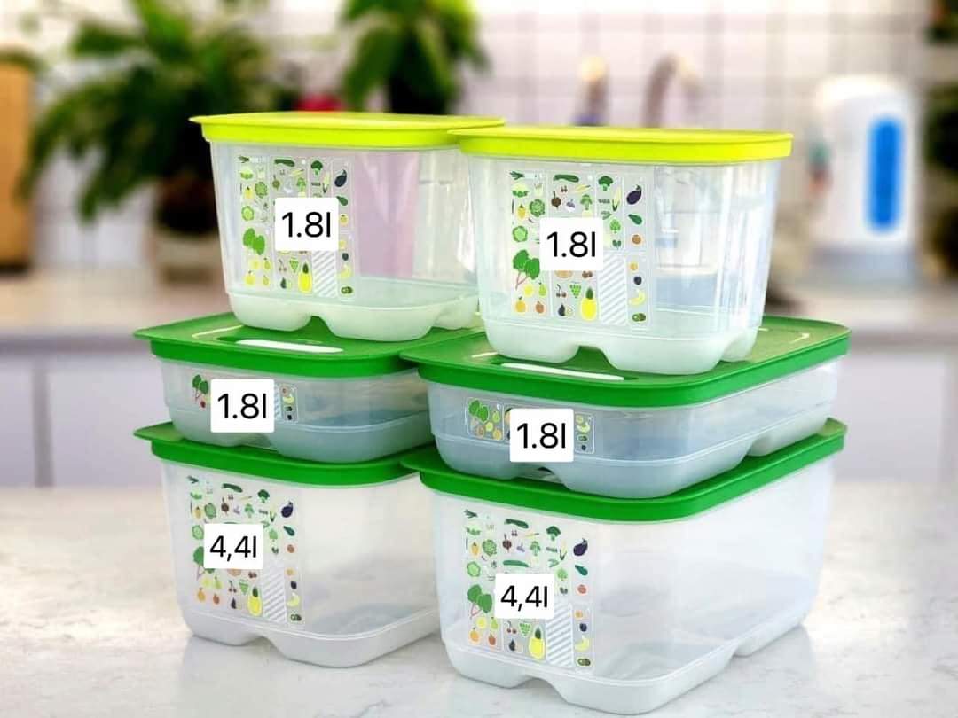 Bộ hộp trữ mát Tupperware có nút hô hấp Ventsmart 6 hộp - Hàng chính hãng