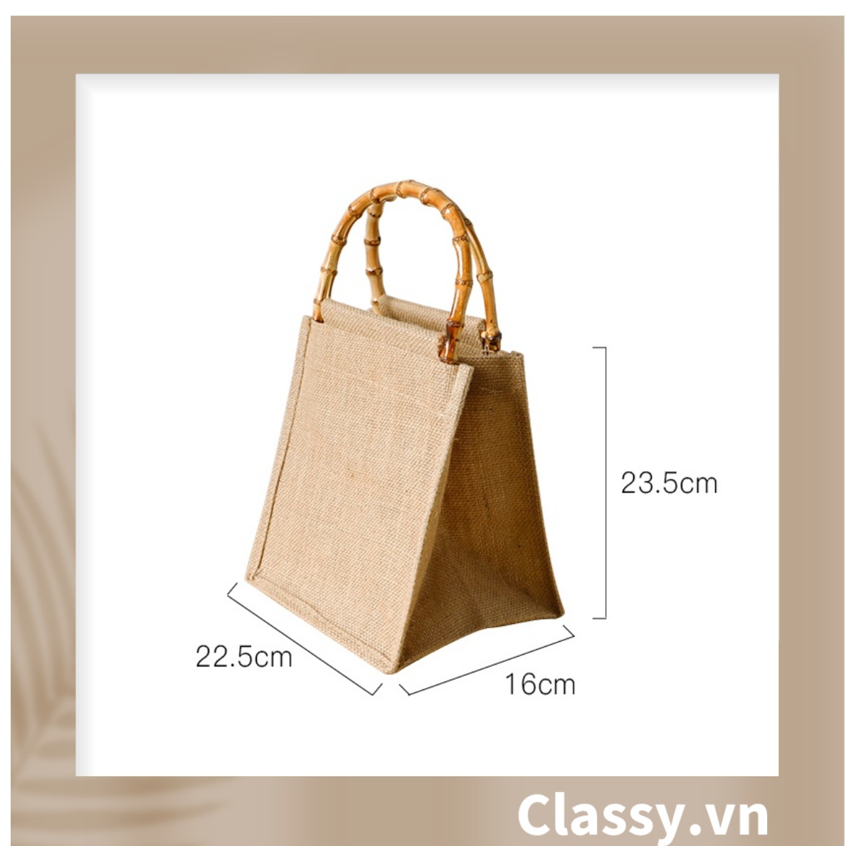Túi Đay Trơn Retro hình trụ đứng, Kiểu dáng Vintage - Sản phẩm thân thiện với Môi trường T239