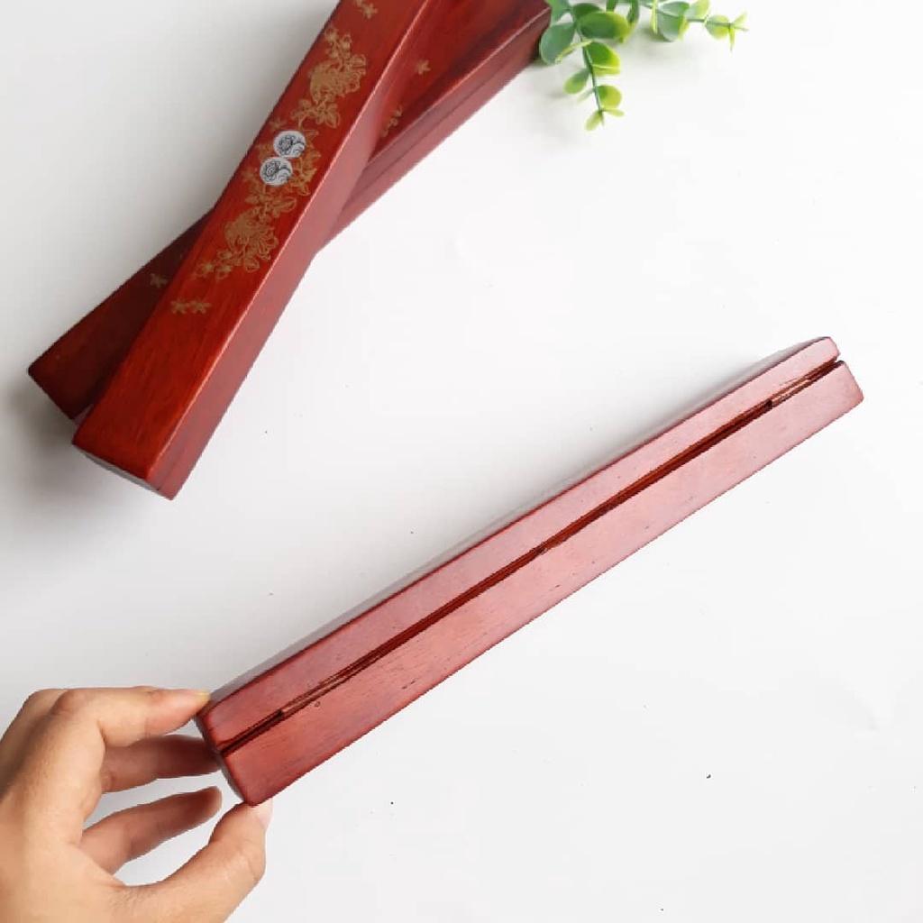 HỘP ĐỰNG ĐŨA KHẢM HOA VĂN, HỘP ĐỰNG ĐŨA GỖ BỀN ĐẸP