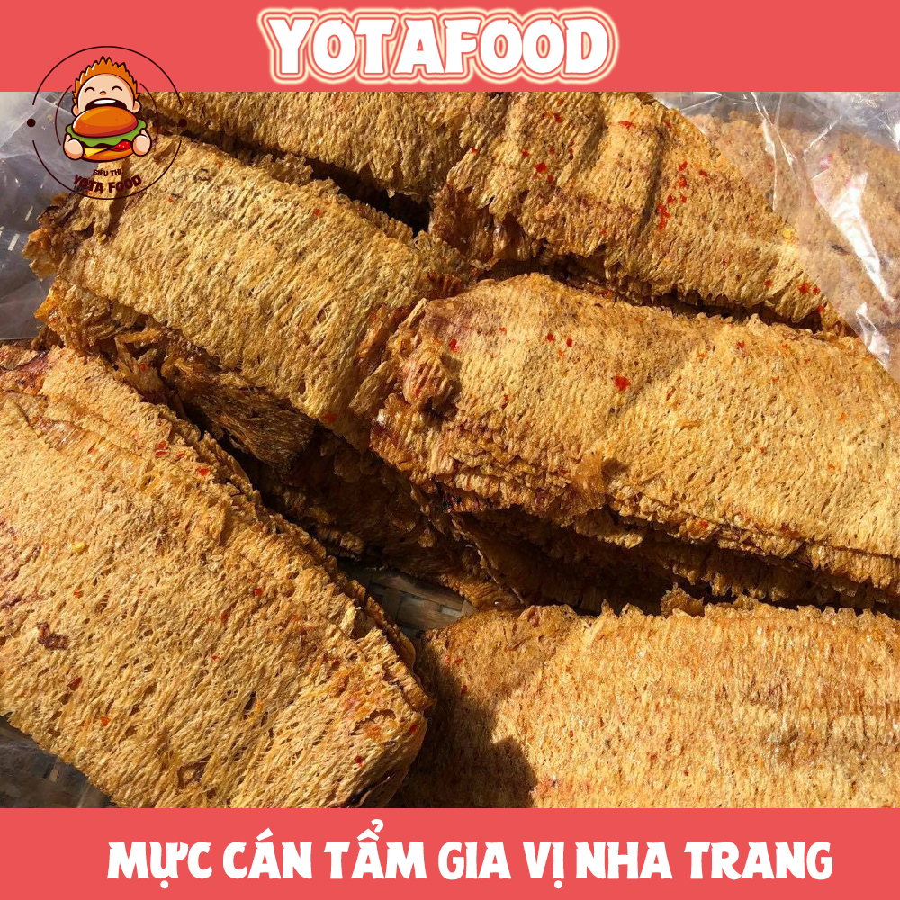 Khô mực cán tẩm gia vị Nha Trang loại ngon - hũ pet 300gram ( Thơm dai - đậm vị ) | Đồ ăn vặt Nàng Khô