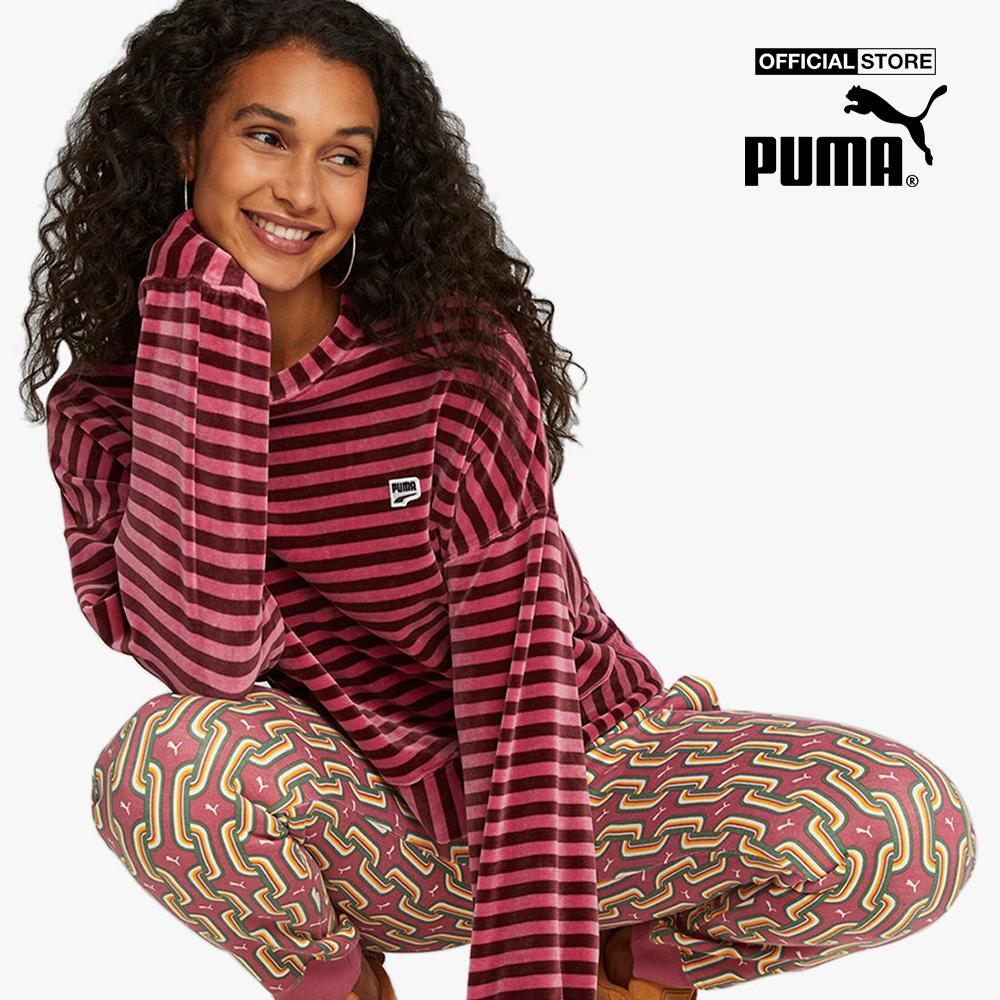 PUMA - Áo sweatshirt nữ tay dài Downtown Velour 535746-45