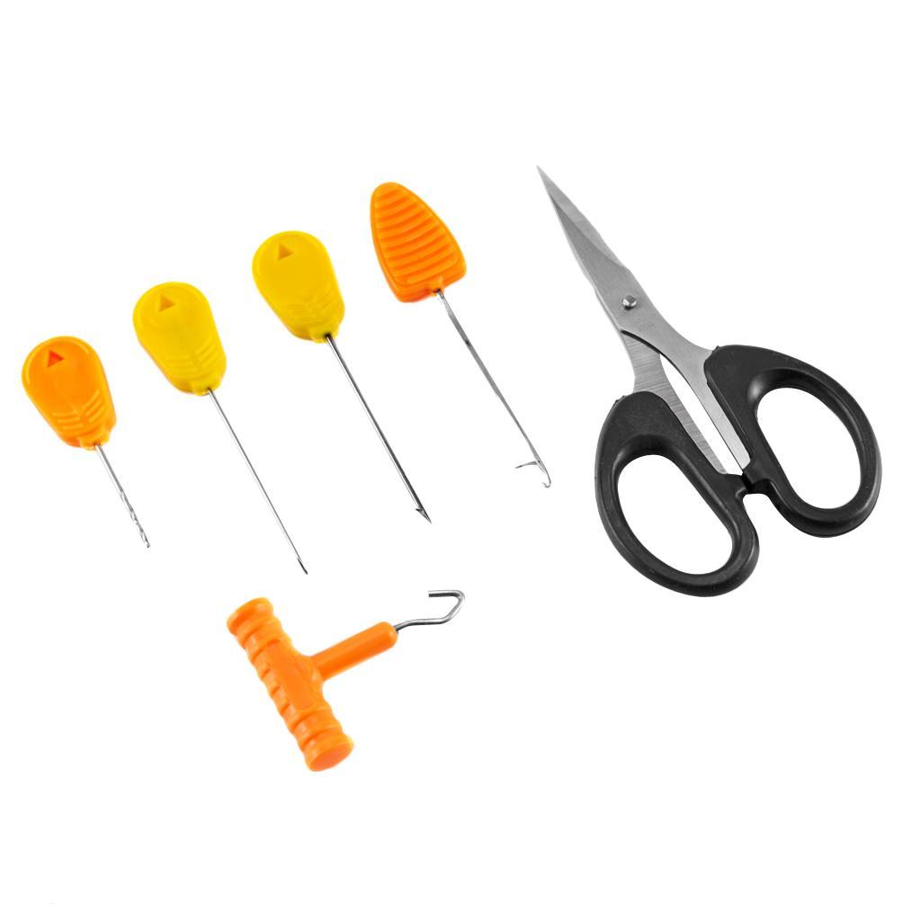 1 Set Multifunctional Stainless Steel Fishing Bait Needles Scissors Anti Slip Hook Knot Puller Baiting Rigging Tools