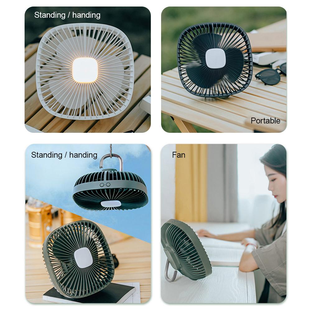 Quạt cắm trại cổng USB 4 tốc độ dạng treo với đèn LED 360 °, không ồn