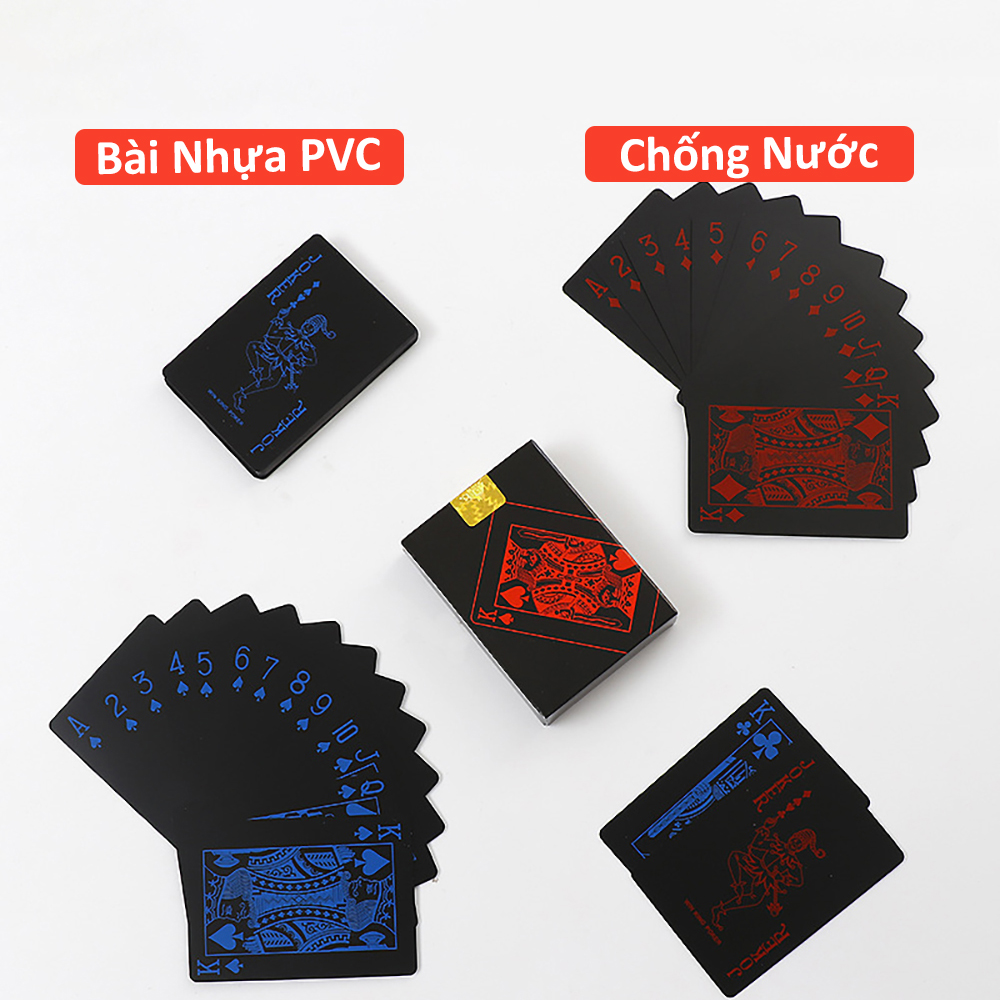 Bộ Bài Tây Chất Liệu Nhựa PVC Chống Thấm Nước 52 Lá Bài Poker Cao Cấp Bẻ Cong Không Gãy