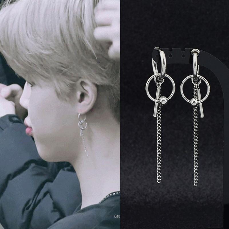 Bông tai dáng dài thanh xích Idol Jimin