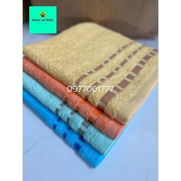 Khăn tắm vừa 50x100cm 100% cotton thấm hút tốt Hoạ tiết ô - Thương hiệu KMH Nhiều màu