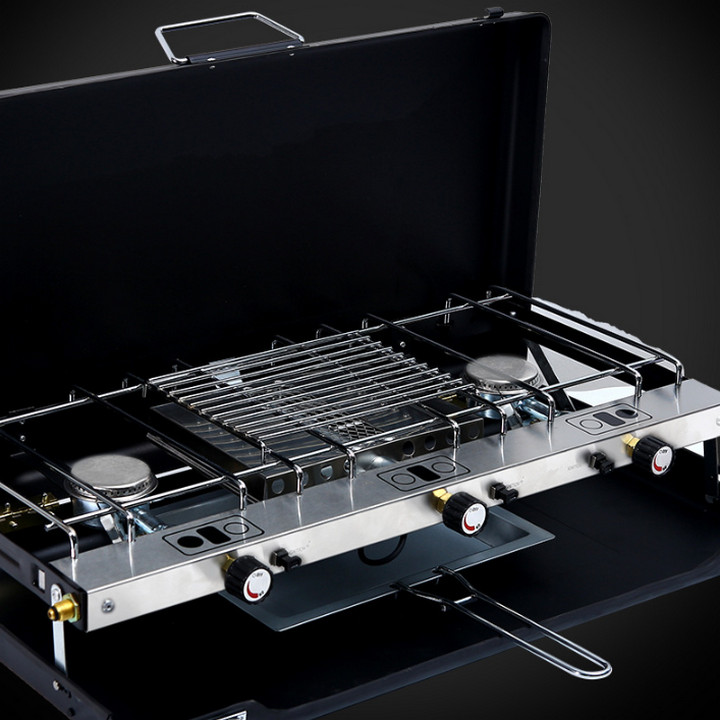 Bếp 3 Lò Dạng Xếp Dùng Ngoài Trời Cassette Party Cao Cấp - Home and Garden