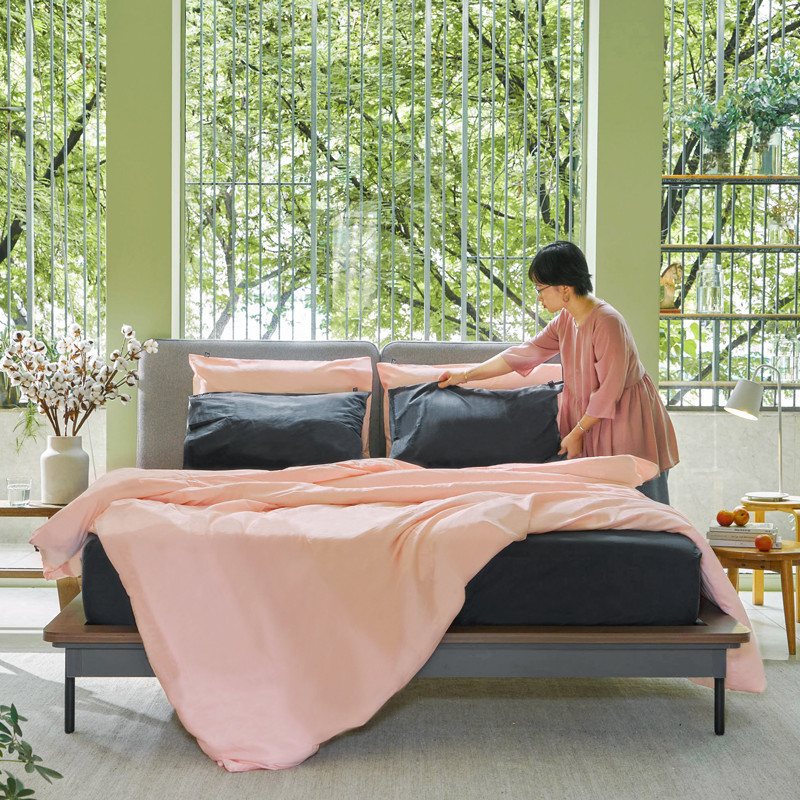 Bộ Ga Trải Giường Ru9 Cotton Sateen 100% Cotton Tự Nhiên - Pearl Blush