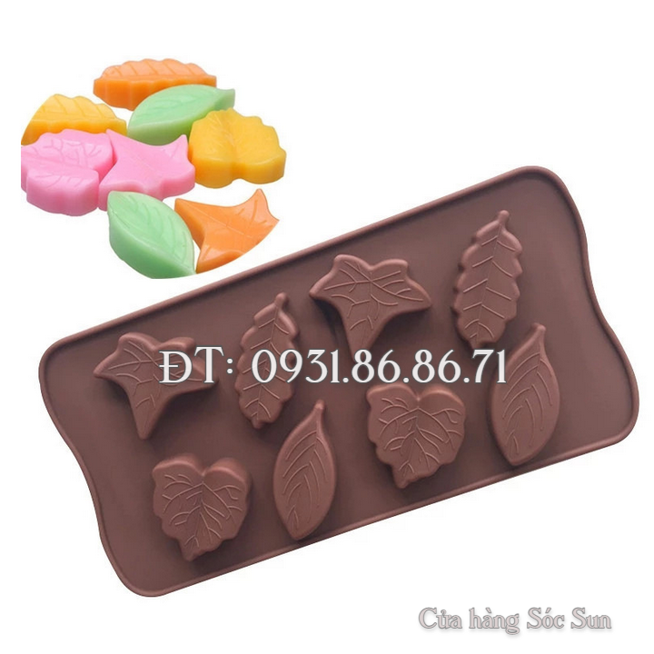 Khuôn silicon 8 chiếc lá – Mã số 1253