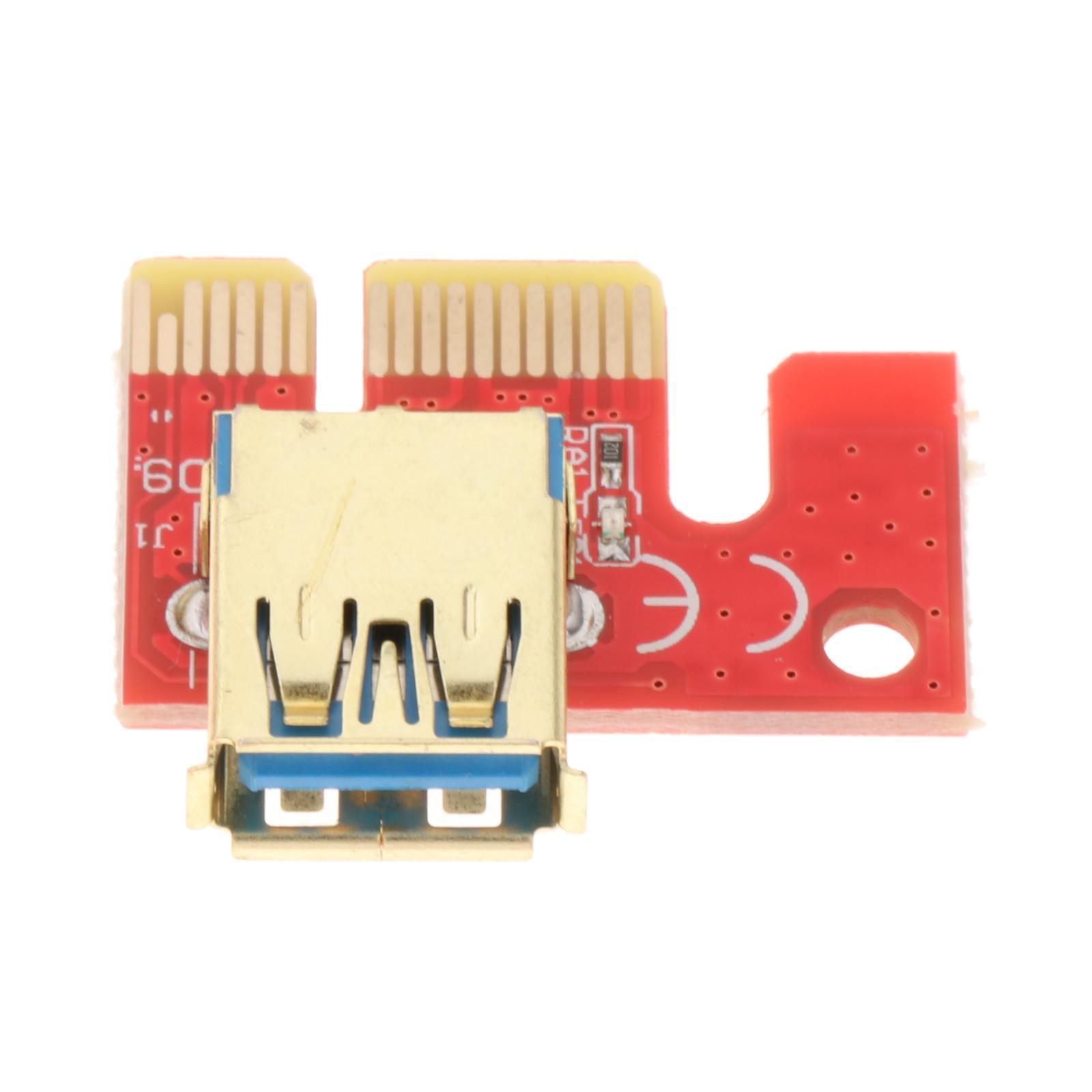 PCIe Riser 1x-16x USB 3.0 Cable Coin  PCIe Express 6Pin for Win7