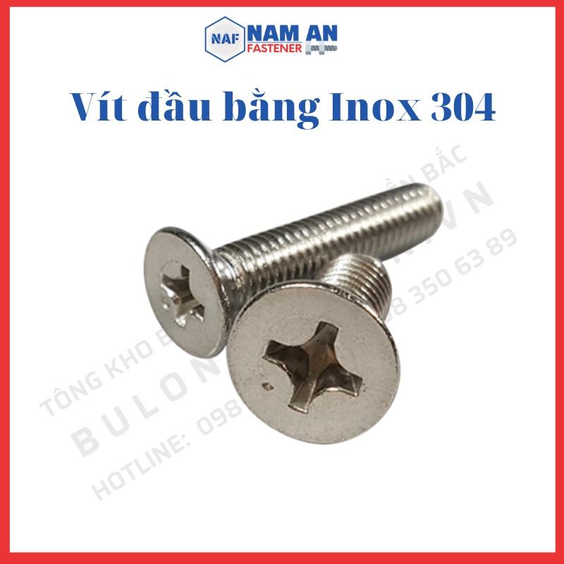 200 con Vít đầu bằng inox 304 M4, M5, Vít Bake đầu bằng , ốc vít Inox 304 M4x10, M5x10