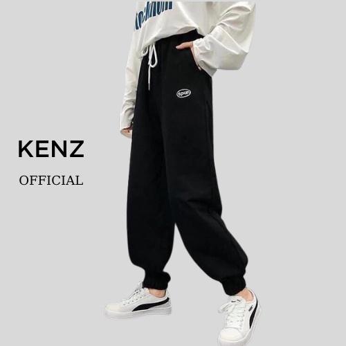 Quần Jogger nỉ thêu SPUN ulzzang unisex cả nam và nữ - Quần ống rộng bo