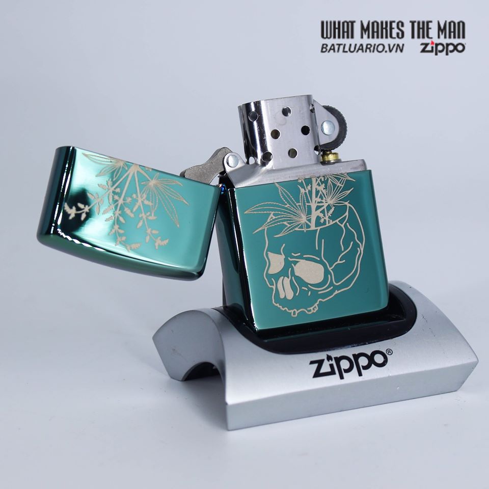 Bật Lửa Zippo 49142 – Zippo Botanical Design High Polish Green