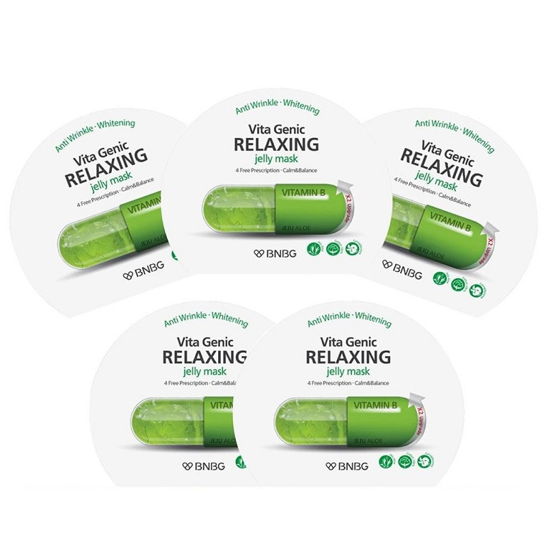 Combo 5 Mặt nạ dưỡng da giúp thư giãn và phục hồi làn da mệt mỏi BNBG Vita Genic Relaxing Jelly Mask (Vitamin B) 30ml x 5