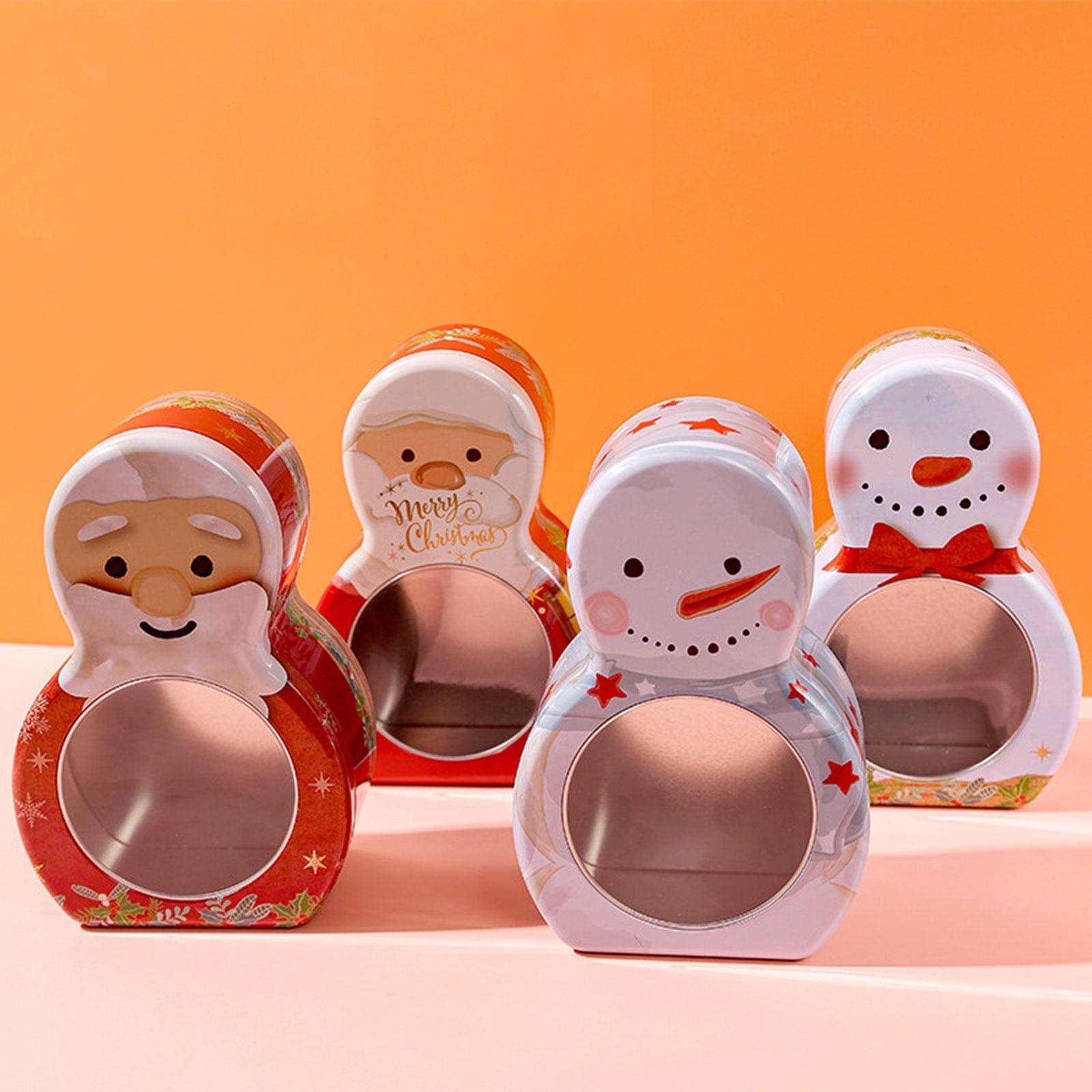 Xmas Candy Box Christmas Treat Box Sweets Storage Jar, Holiday Decoration Christmas Cookie Tins Box for Party Supply Holiday